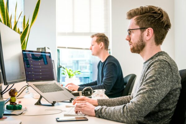 two people working in an office